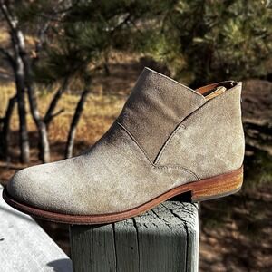 KORK-EASE Ryder Brown Leather Suede Boots Womens Size 10 Block Heel Ankle Bootie